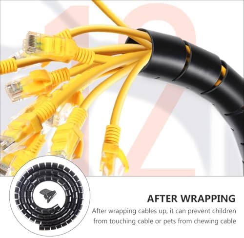 Cable Management Sleeve Spiral Wire Organizer with Bite-Resistant 22Mm Tube for Pets, 10M Black Cord Wrap Set with Cable Tool for Home and Office Wire Protection