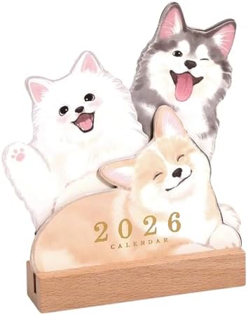 Desktop Calendar - 2026 Pet Theme Planner, Adorable Puppy Kitten Design, Academic Schedule Organizer Pad | Cute Desk Accessory for Office School Home Classroom Teacher Kids Daily Planning