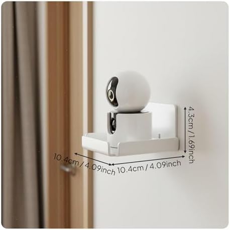SM SunniMix Wall Mount Bracket Camera Shelf Holder Stand Carbon Steel Shelf with Secure Press Mount and Cable Port Suitable for Front Doors Interior landings pet Areas Building Elevators, White