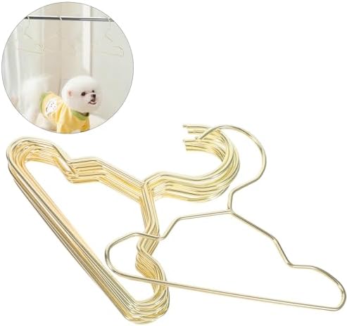 Alipis 10pcs Metal Dog Clothes Hangers Small Pet Hangers Lightweight Golden Mini for Pet Clothes Easy to Carry Portable Clothing Rack Gift for Owners
