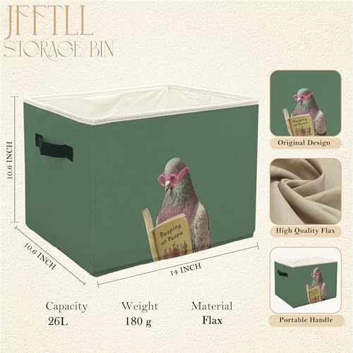 Funny Pigeon Bathroom Storage Bins Box, Funny Bathroom Decor, Birds Lover Gift Storage Basket Laundry Hamper with Handle for Bath Room Clothes Vanity Undersink Home Organization