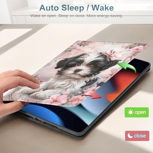 for Samsung Galaxy Tab S8/S7 2022/2020 11 Inch (SM-X700/X706/T870/T875/T878) Tablet Protective Cover with Adjustable Stand and Magnetic Auto Wake/Sleep,Cute Shih Tzu Puppy Dog