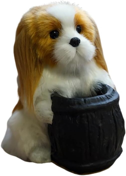 Surakey Creative Cute Pug Dog Pencil Holder - Pet Pen Cup Desk Organizer - Resin Puppy Figurine Decorations Dog Sculpture Organizer Decoration Gift for Kids Students Home Office, Style 3