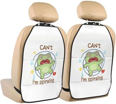 Car Seats Back Protector 2 PCS - Frog | with 3 Storage Pockets, Shield Seats From Dirt, Mud Scratches, Fits Cars SUVs Trucks and Jeeps