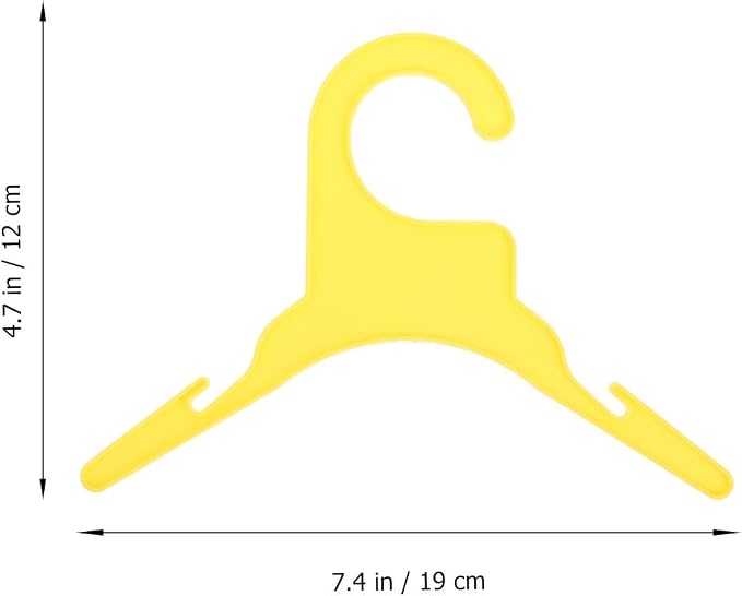 Hemobllo 10pcs Plastic Pet Clothing Hanger Anti-Skid Small Yellow | Practical Portable Organizer, Not Easy to Deform, for Hanging Pet Clothing and Outfits Indoors