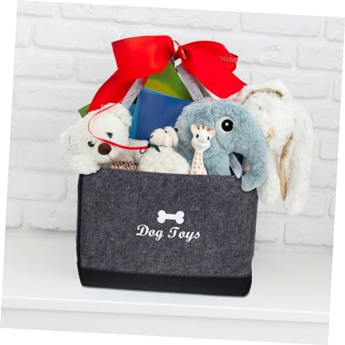 Holibanna Pet Toy Storage Organizer Thick Felt Bin for Dog and Cat Toys Versatile Container for Home Organization Living Room Bedroom and More