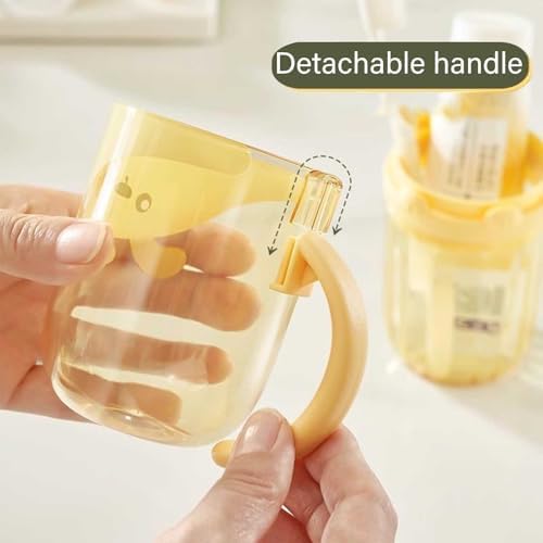 Toothbrush Travel Case for Kids with Detachable Handle, Portable Cute Toothbrush Holders, Multifuction Toothbrushes Toothpaste Storage Box for Camping Travel or Daily Use (Yellow)