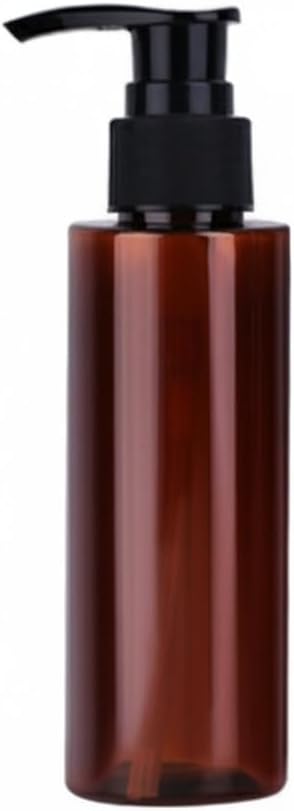 Amber PET Lotion Pump Bottle, Refillable Dispenser for Travel & Bathroom Storage, Black Finish