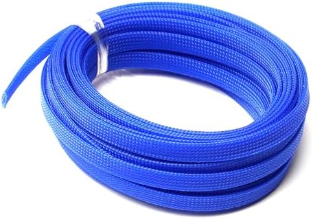 Othmro 32.8ft Length Expandable PET Flexible Braided Cable Sleeves 0.39in Width Wire Loom Sleeving and Organizers Flexible Wire Mesh Sleeves for TV Audio PC Computer Cords from Pet Chewing Blue