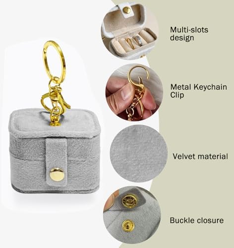 Velvet Dog Collar Ring Bearer Box with Clip-Gray