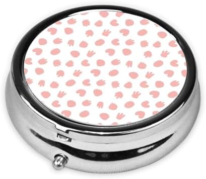 Pocket Pill Box, Waterproof Round Dispenser, Portable Mini Case for Supplements, Daily Use Organizer for Active Lifestyles, Cute Pink Cow Print