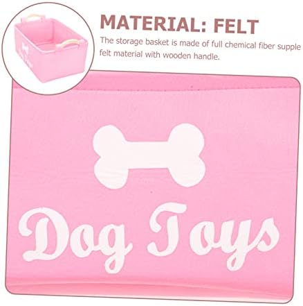 Felt Pet Toy Storage Box Organizer for Dog Toys Puppy Toys and Sundries Stylish and Functional Basket with Handles for Easy Carrying and Storage