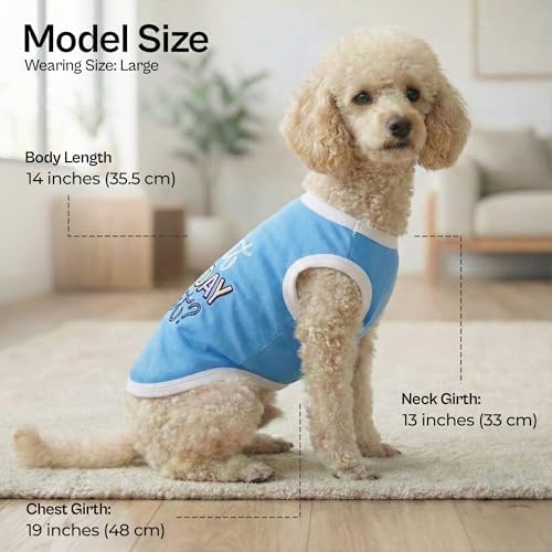 Parisian Pet Dog Shirt – 100% Cotton Shirts for Large Dogs – Sleeveless Puppy Vest – Lightweight and Breathable Pet Apparel – Pullover Summer Dog Clothes - Stretchy Funny T Shirts for Dogs