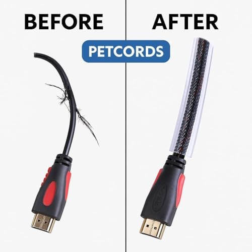 PetCords Heavy Duty, Extra Strength Dog and Cat Cord Protector- Protects Your Pets from Chewing Through Insulated Cables for Tough chewers - Unscented, Odorless, Clear (50 FEET)