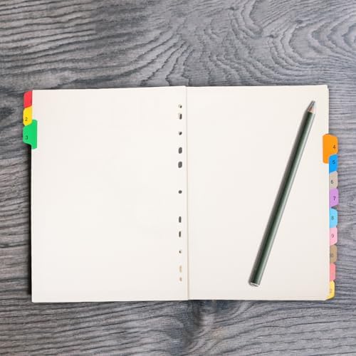 Uonlytech 12 Sheets Binder Dividers Tabs with Pet Paper Notebook Separators for Loose-Leaf Notebooks Household and Office Organizers Quick Reference Index Labels