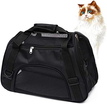 MuchL Pet Carrier Soft-Sided Carriers for Cat Carriers Dog Carrier for Small Medium Cats Dogs Puppies Pet Carrier Airline Approved Cat Dog Pet Travel Carrier (Small, Black)