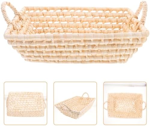 VICASKY Small Woven Storage Basket in Corn Husk for Home Decor