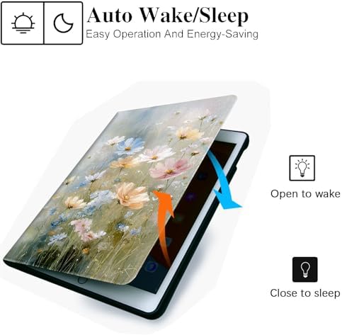 for Microsoft Surface Go 4/3/2/1-10.5" 2021 Tablet Case,Auto Wake/Sleep,Adjustable Stand Protective Cover - Watercolor Flower