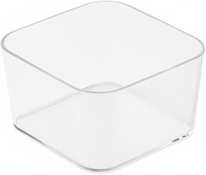Durable PET Plastic Desktop Organizer, Transparent Storage Bin for Office Desk and Drawer Organization