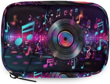 Travel Pill Organizer Abstract Neon Music Record Small Pill Case