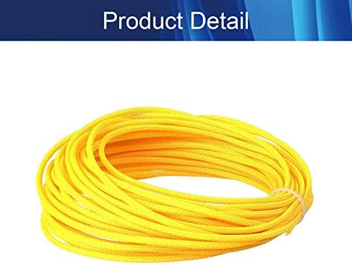 Jutagoss PET Expandable Braided Cable Sleeve, 32.8ft - 1/8 inch Yellow Cable Management Sleeve, Wire Loom Tube Cord Protector for USB Cable, Power Cord, Audio Video and More, 1Pc