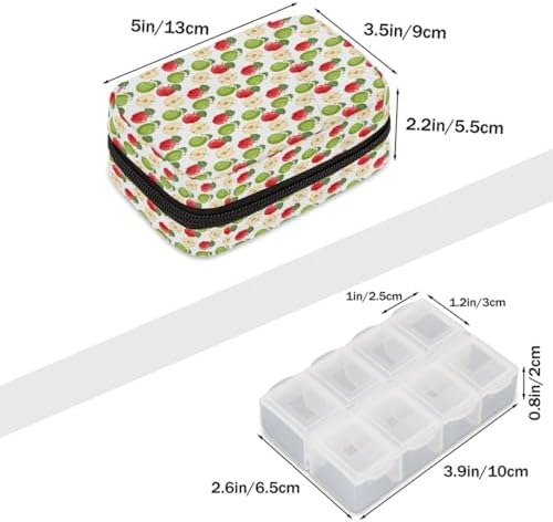 Pill Organizer Box Autumn Orchard Harvest Apples 7-Day Weekly Medicine Pill Case Travel Pill Container Portable Pill Holder Storage Purse Bag Small Compact Size for Vitamin Supplement Birth Control