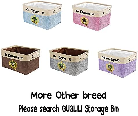 Custom Name Collapsible Dog Toy Storage Basket Bin World's Best Dog Puppy Spitz Dog Foldable Pet Toy Box Closet Shelf Baskets Organizer for Bedroom Home Dog Cat with Handles Pink