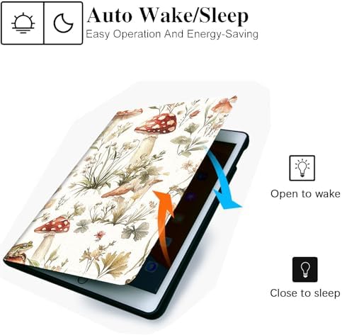 for Microsoft Surface Pro 8-13" 2021 Tablet Case,Auto Wake/Sleep,Adjustable Stand Protective Cover - Watercolor Mushroom Frog