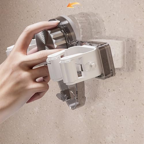 2 Pcs Adjustable Suction Cup Broom Holder & Mop Hanger No Drill Wall Mount Rack Garage Storage Space-saving Removable Organizer for Bathroom, Laundry Room, Kitchen, Home Garden, Garage Storage