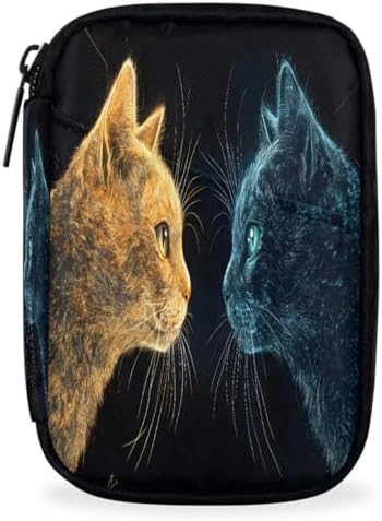 Pill Organizer Box Black cat Animal 7-Day Weekly Medicine Pill Case Travel Pill Container Portable Pill Holder Storage Purse Bag Small Compact Size for Vitamin Supplement Birth Control