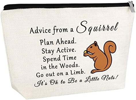 Squirrel Lover Gift for Women Squirrel Gifts for Squirrels Lovers Makeup Bag Nature Lovers for Woman Squirrels Themed Gifts Mom Gift Nature Animal Gift Travel Pouch Birthday Christmas Gift
