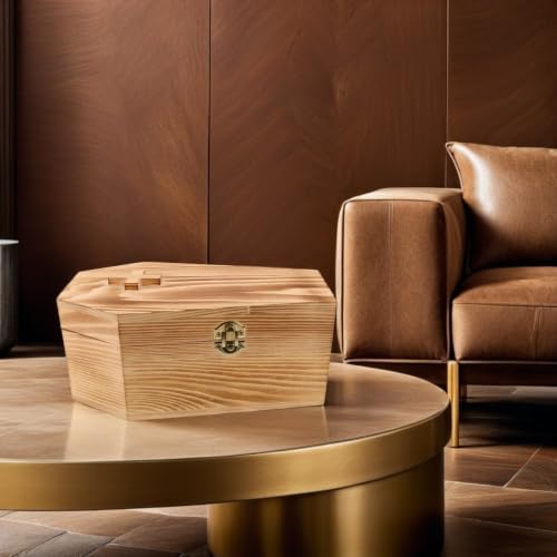BESTOYARD Keepsake Box Coffin Shaped Wooden for Small Items and Pet Ashes
