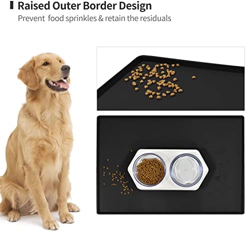 Silicone Dog Food Mat Waterproof Pet Feeding Tray for Large Dogs