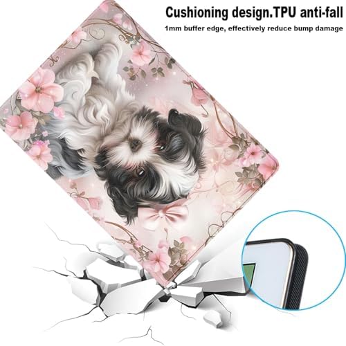 for Samsung Galaxy Tab A 8.0 2017 (SM-T380/T385) Tablet Protective Cover with Adjustable Stand and Magnetic Auto Wake/Sleep,Cute Shih Tzu Puppy Dog
