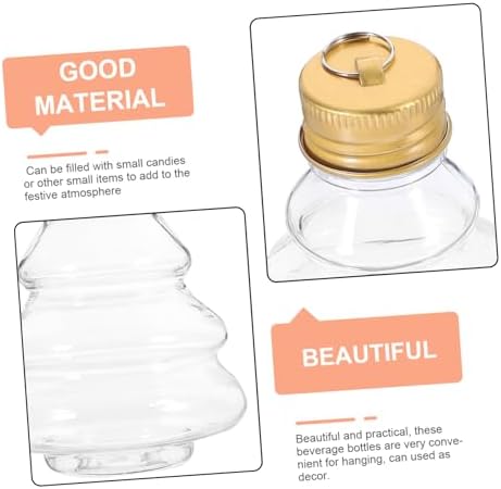 10pcs Christmas Tree Shaped Drink Containers Refillable Beverage Storage Jars with Cap Festive Decorations for Candy Juice and Holiday Parties