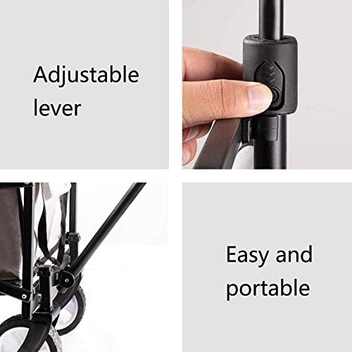 Folding Wagon, Garden Trolley Capacity 60 Kg, Portable Garden Cart with 4 Wheels, for Transport Garden Tools, Pets, Travel, Camping, Concerts, Beaches