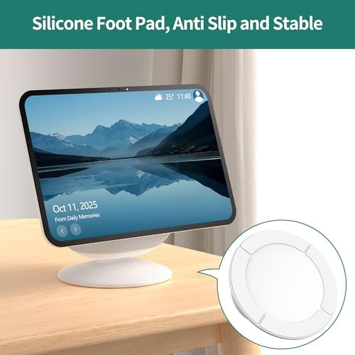 HomeMount Adjustable Stand for Show 8 (2025 Release) & Show 11, Show 11 Stand Swivel, Tilt 18 Degrees Forward & Backward Magnetic Non-Slip Bottom Adjustable Cellphones & Show 11 Accessories (White)