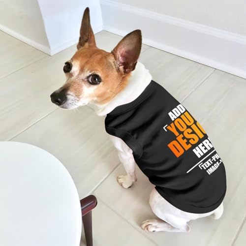 Custom Dog Shirt,Personalized Pet Vest Apparel with Name Text Photo Image,Lightweight Breathable PuppysKitten Variousize,Black