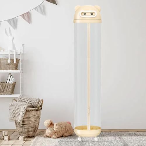 Toy Box Transparent Toy Organizer Portable Stable Collectibles Bin Plush Storage Basket for Kids Bedroom Household Balls Book, yellow L