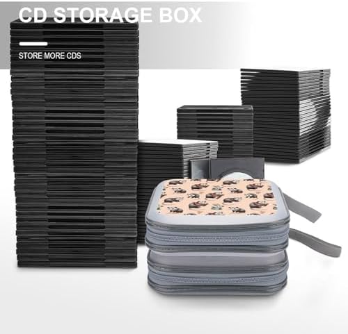 Protective 40-Disc CD/DVD Wallet Opossum Possums Possum Gifts, Hard Plastic Storage Binder with Handle, Portable Organizer for Car Office Travel