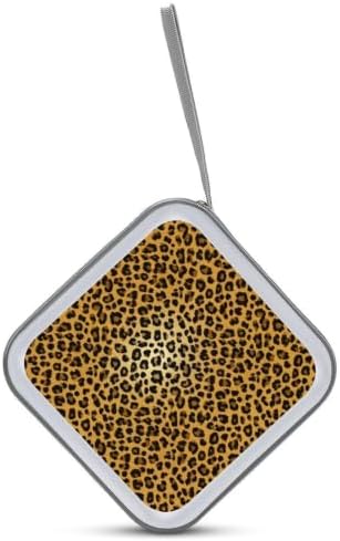 DVD Holder Case Leopard Print 40 Capacity Hard Shell CD Organizer Box | Disc Storage Binder Leopard Print Protective DVD Organizer Wallet for Music Movie Game