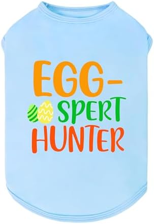 Fitwarm Egg-spert Hunter Dog Easter Outfit, Summer Clothes for Small Dogs Boy Girl, Pet Outfit, Blue, Red, Green, Orange, XL