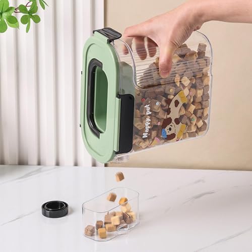 Dog Treat Jar Airtight Portable Pet Food Bin with Handle
