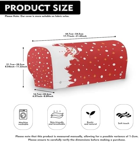 Couch Arm Covers Christmas Santa Armrest Covers for Sofa Washable Armchair Slipcovers for Recliner Red Furniture Protector for Home Daily Christmas Decoration