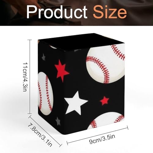 Fashion Office Pen Holder Unisex Durable Desktop Storage For Stationery & Tools Red Black Baseball