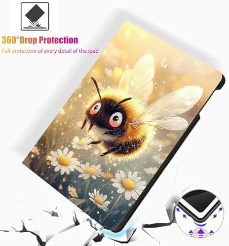 for Microsoft Surface Pro 11/10/9-13" 2024/2022 Tablet Case,Auto Wake/Sleep,Adjustable Stand Protective Cover - Cute Bee