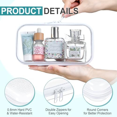 12 Pcs Clear Hard Zipper Case Back to School,7.48 x 3.94 x 2“