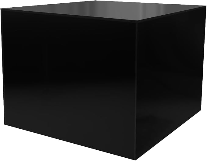 12" x 12" x 9" Acrylic Display Box with One Open Side No Lid Versatile Glossy Black Retail Product Riser or Merchandise Storage Bin by Marketing Holders