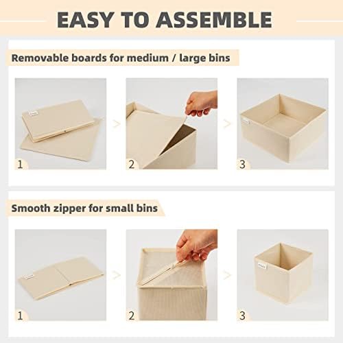 Criusia Drawer Organizer Clothes, 8 Pack Underwear Drawer Organizer, Foldable Cloth Storage Box Closet Organizers and Storage for Clothes, Socks, Scarves, Ties (Beige)