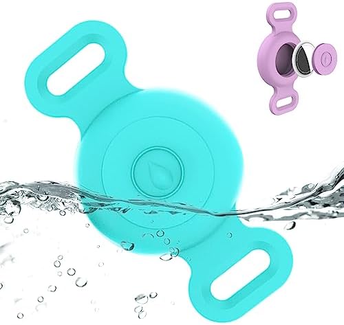 Waterproof Dog Collar with Airtag (1st & 2nd Gen) Holder, 1 Pack | Lightweight Silicone Hidden AirTag Holder for Dog Collar, Anti-Lost AirTag Case for Pet Cat Dog (Mint Green)
